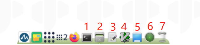 Taskbar ด้านล่างของ Ubuntu Mate